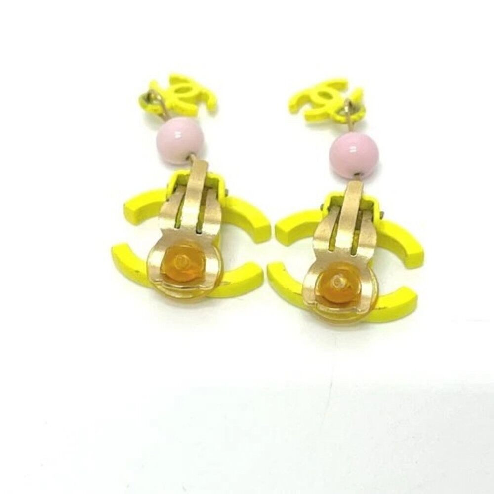 CHANEL A21871 03S CC Mark 2 series Accessories Earrings Metal yellow/pink - Picture 5 of 9